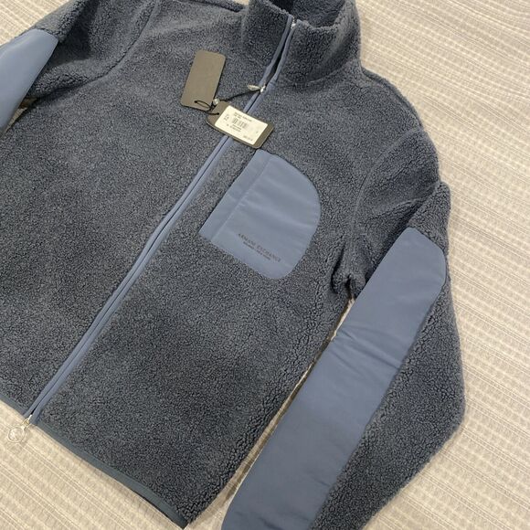 NWT Armani Exchange Men’s Blue Sweatshirt Jacket Sz S - Picture 1 of 8